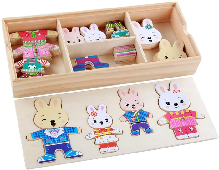 Puzzle imbraca familia de iepurasi [6]