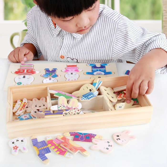 Puzzle imbraca familia de iepurasi [2]