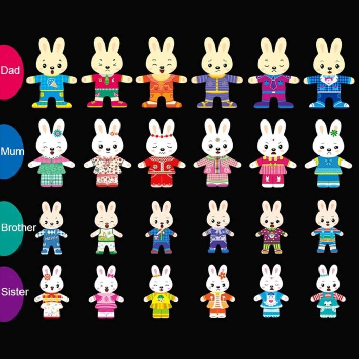 Puzzle imbraca familia de iepurasi [5]
