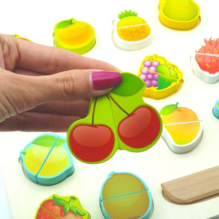 Puzzle incastru: 14 Fructe de feliat [2]