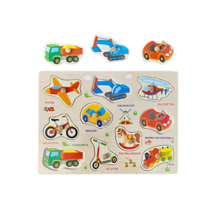 Puzzle incastru din lemn cu butoni [3]