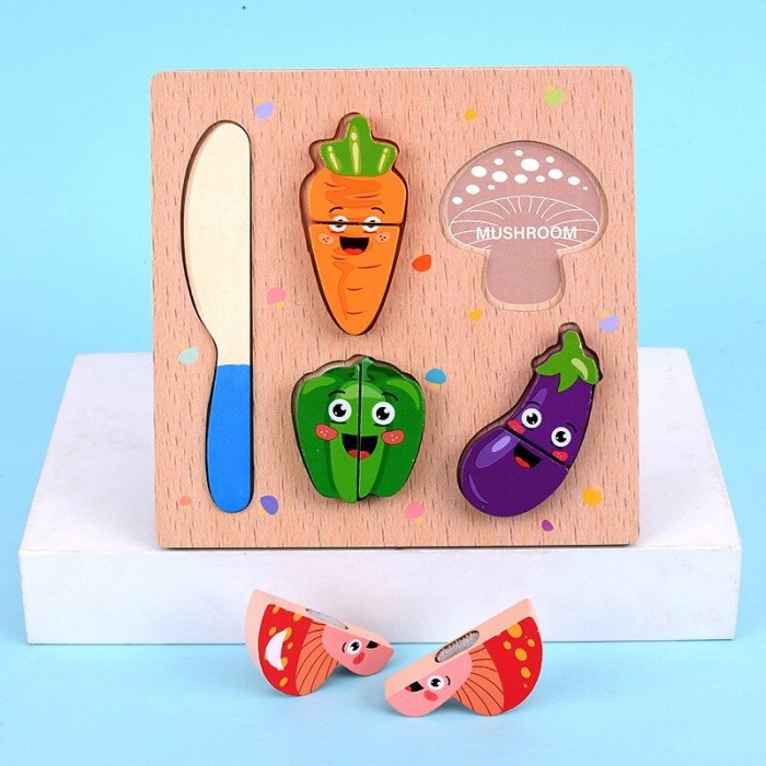 Puzzle incastru: Legume de feliat [3]