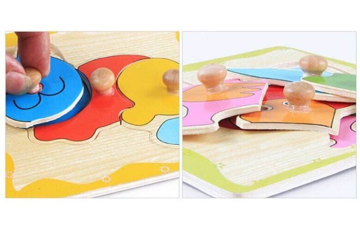 Puzzle lemn cu buton [8]