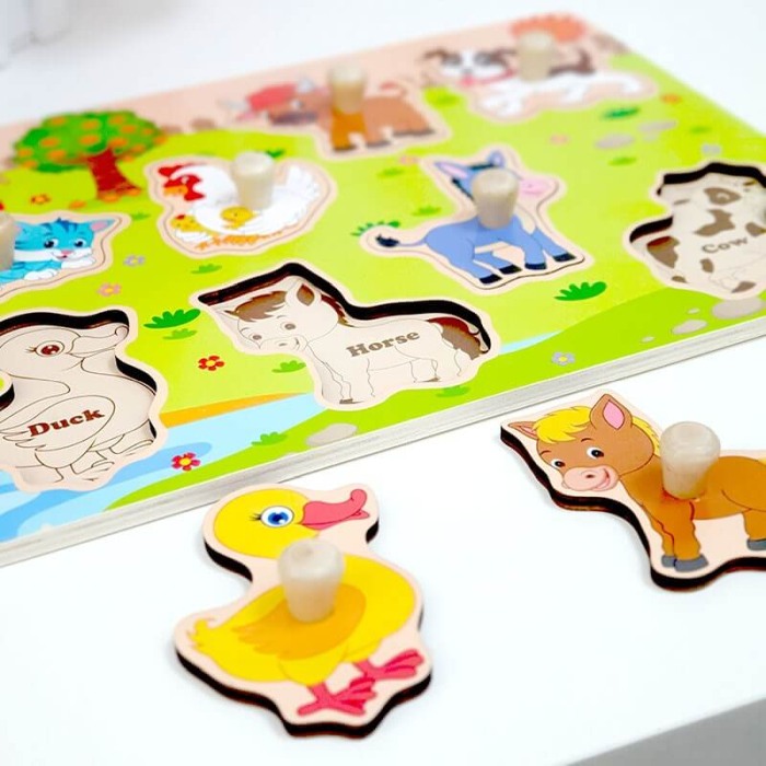 Puzzle lemn cu buton animale [3]