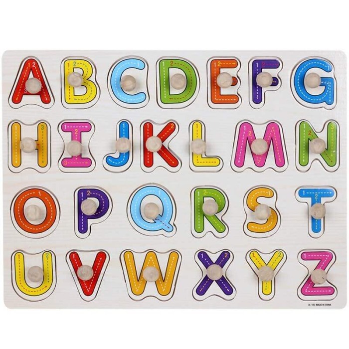 Puzzle lemn  cu maner Alfabet [4]
