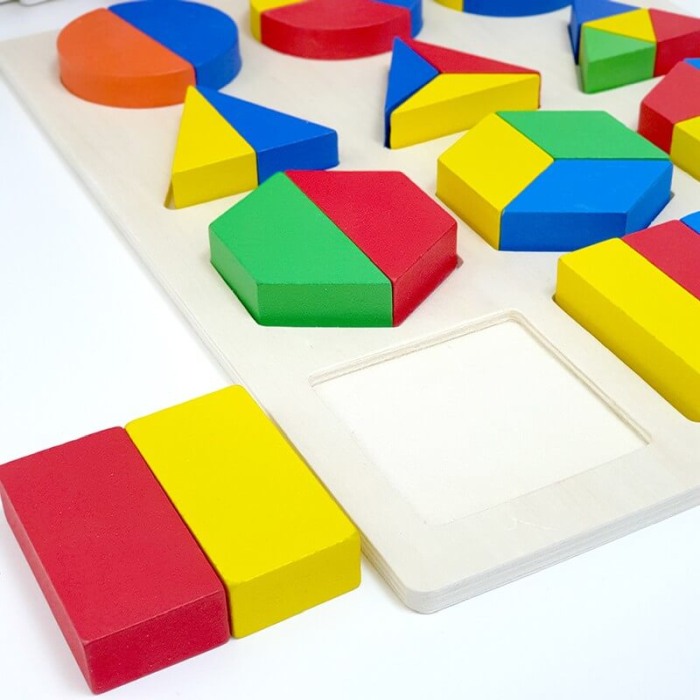 Puzzle Lemn forme geometrice-fractii [3]