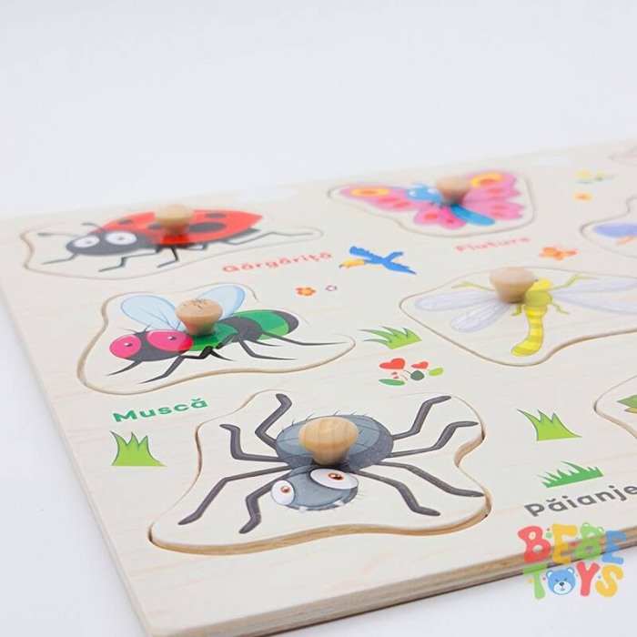 Puzzle lemn in limba romana Insecte [3]