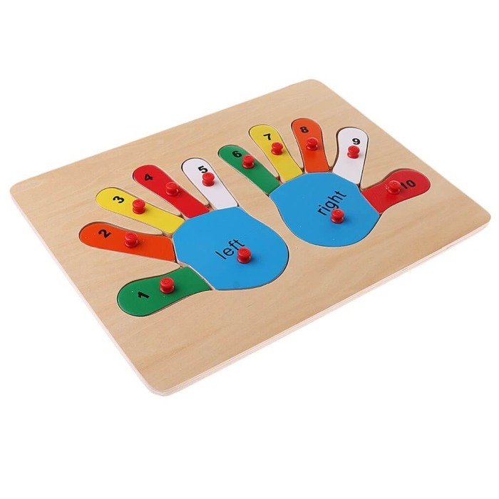 Puzzle Montessori Invata sa numeri pe degete [3]