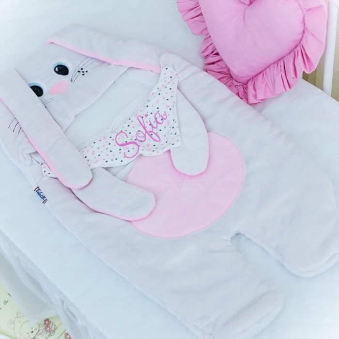 Sac de dormit iepuras roz-personalizat cu nume [3]