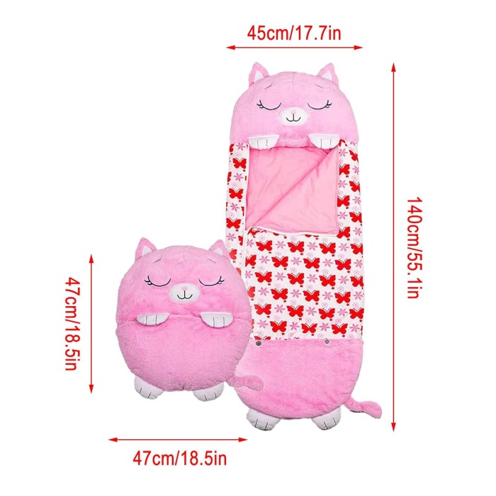 Sac de dormit/jucarie plus 2 in 1 Pisica roz [2]
