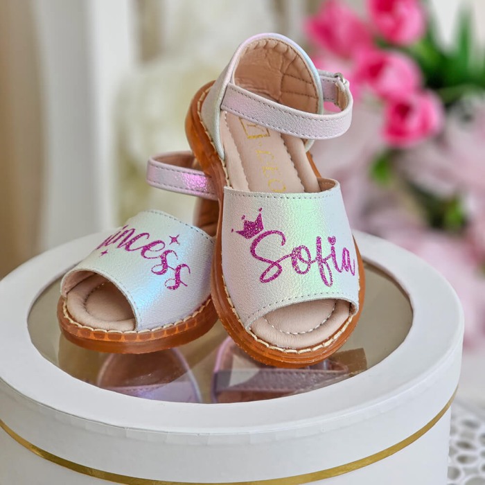 Sandale pentru Fete 236A White Princess, personalizate cu nume [4]
