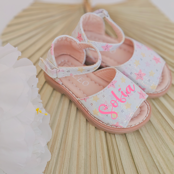 Sandale pentru Fete 832 White, personalizate cu nume [2]