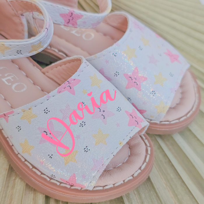Sandale pentru Fete 832 White, personalizate cu nume [3]