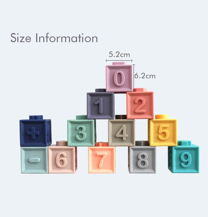 Set 10 Cuburi din silicon pentru Bebelusi 3D Embossed [3]