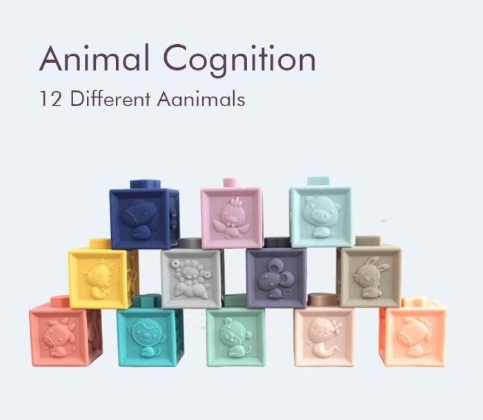 Set 10 Cuburi din silicon pentru Bebelusi 3D Embossed [2]