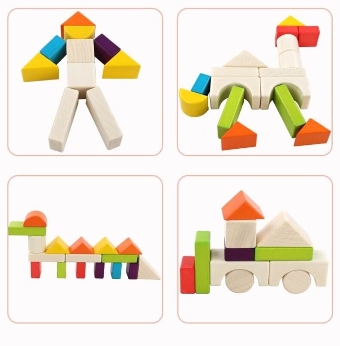 Set 30 piese constructie din lemn Ohye [7]