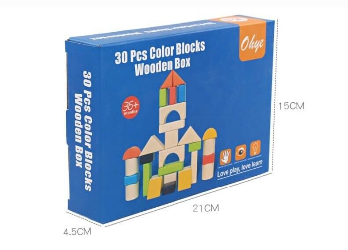 Set 30 piese constructie din lemn Ohye [3]