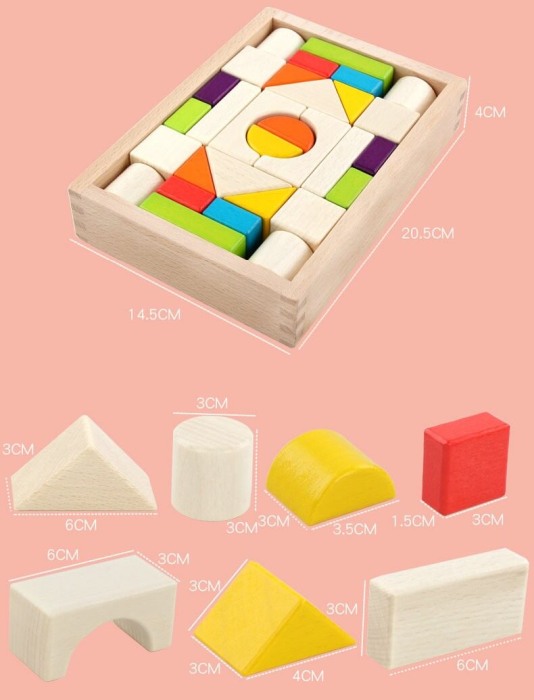 Set 30 piese constructie din lemn Ohye [6]