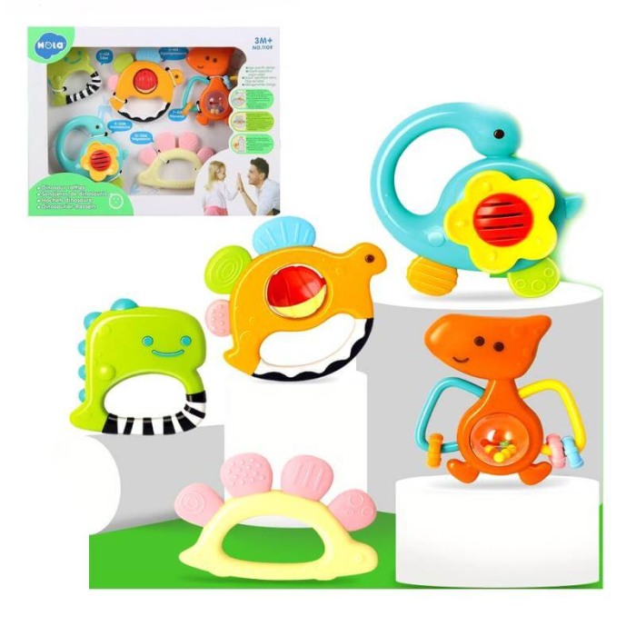 Set 5 jucarii zornaitoare pentru bebelusi  dinozauri HOLA [3]