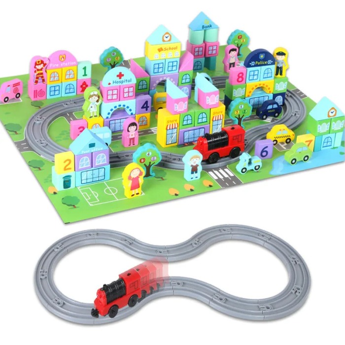 Set 56 de cuburi cu covoras de joaca, Orasel Beilaluna [2]
