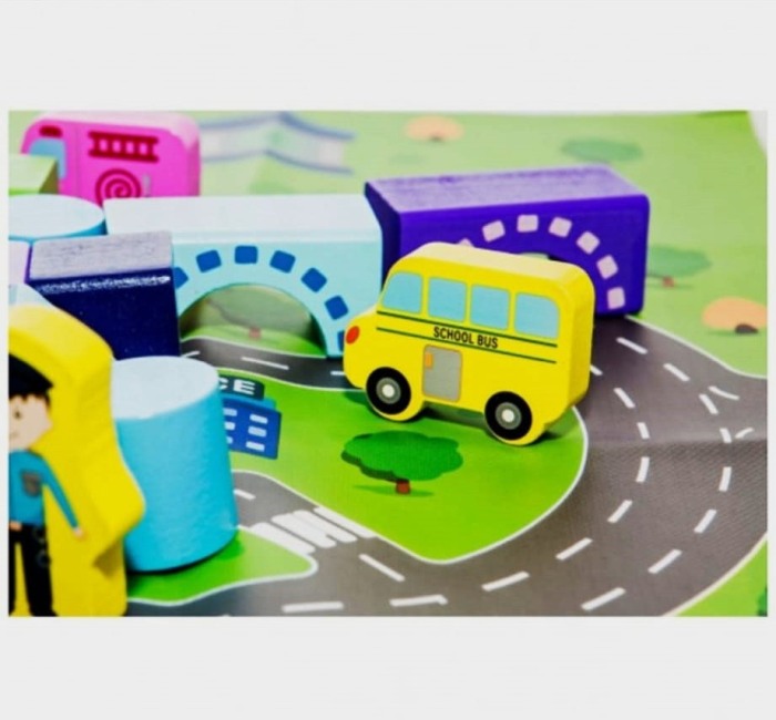 Set 56 de cuburi cu covoras de joaca, Orasel Beilaluna [11]