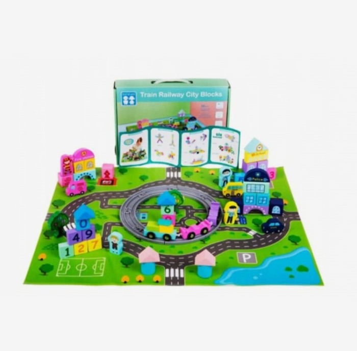 Set 56 de cuburi cu covoras de joaca, Orasel Beilaluna [10]