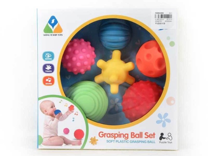 Set 6 mingi senzoriale pentru bebelusi [4]