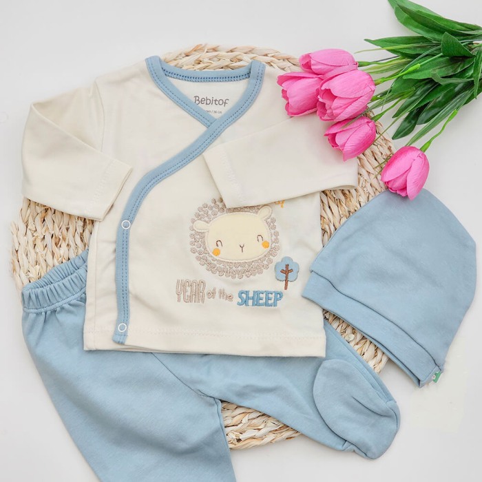 Set cadou Nou-nascut/Bebelusi,10 piese, Bumbac 100% anti-alergic, Sheep [2]