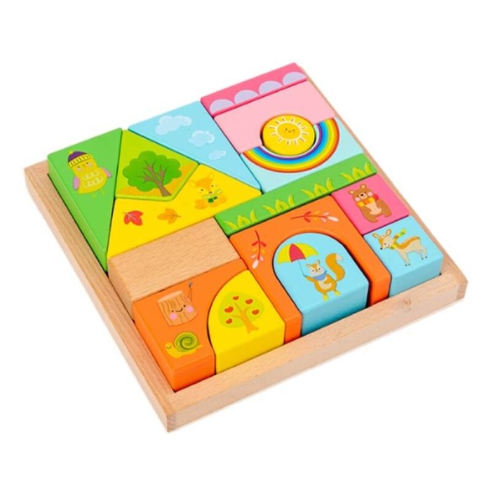 Set cuburi din lemn Scenes building Blocks [7]