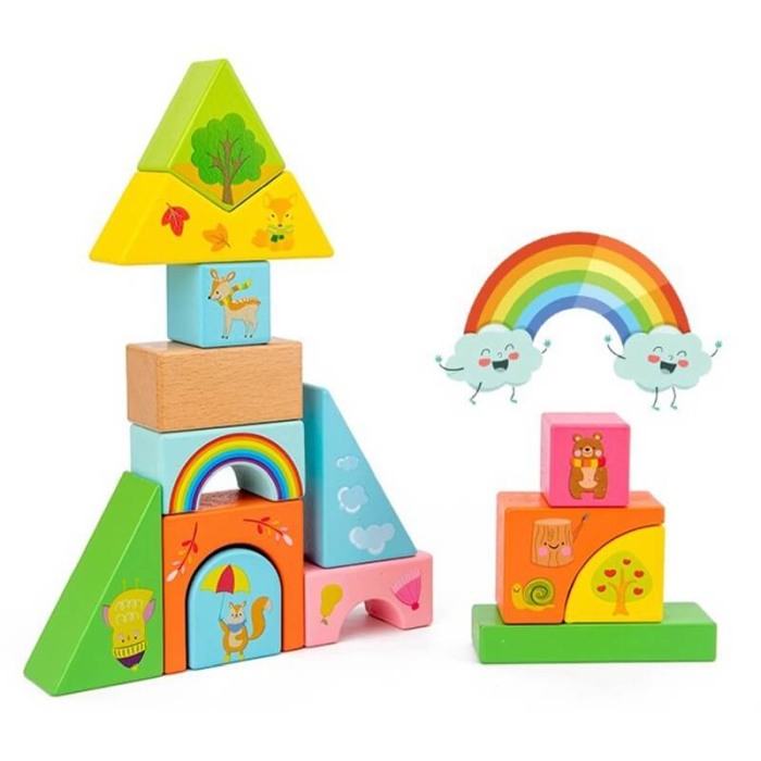 Set cuburi din lemn Scenes building Blocks [4]