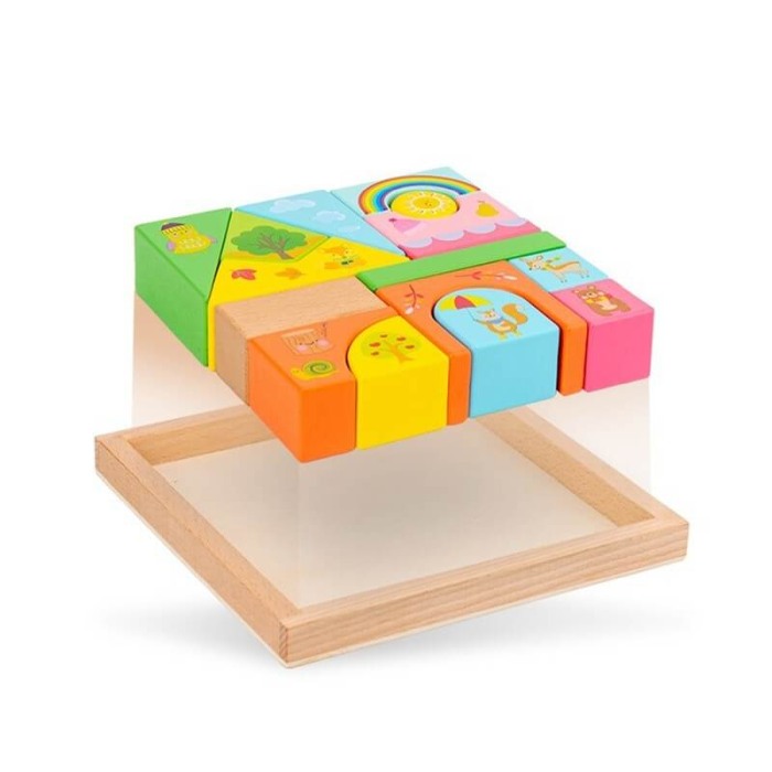 Set cuburi din lemn Scenes building Blocks [3]