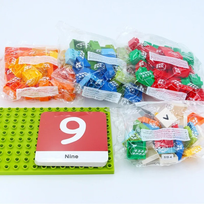 Set de constructie, matematic cu 119 piese si 10 carduri cu cifre [3]