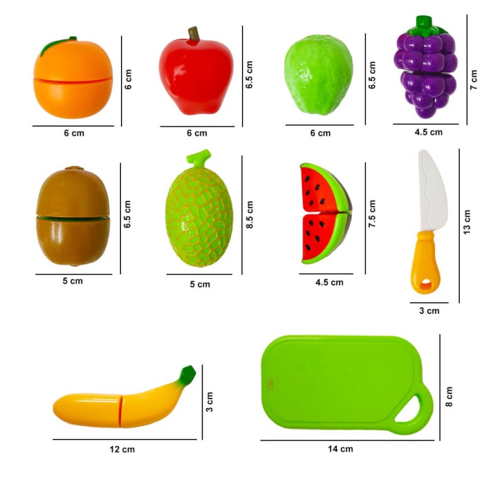 Set fructe de feliat din plastic, 10 piese [3]