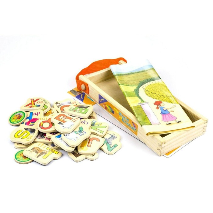 Set litere din lemn magnetice-28 piese [3]