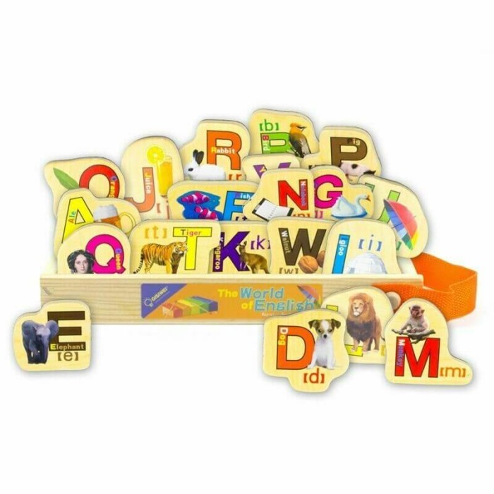 Set litere din lemn magnetice-28 piese [10]