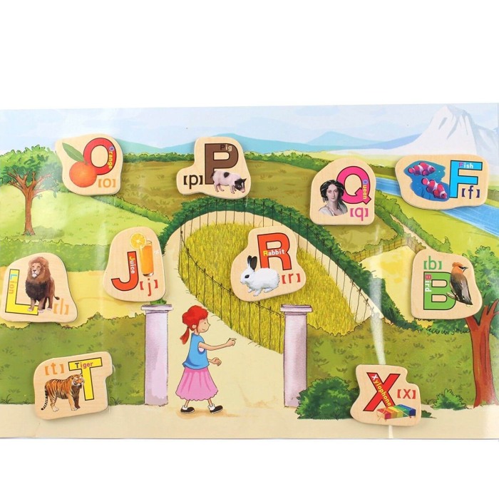 Set litere din lemn magnetice-28 piese [9]