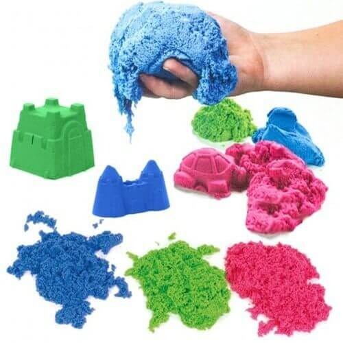 Set nisip kinetic cu forme si tavita (1 kg) [7]