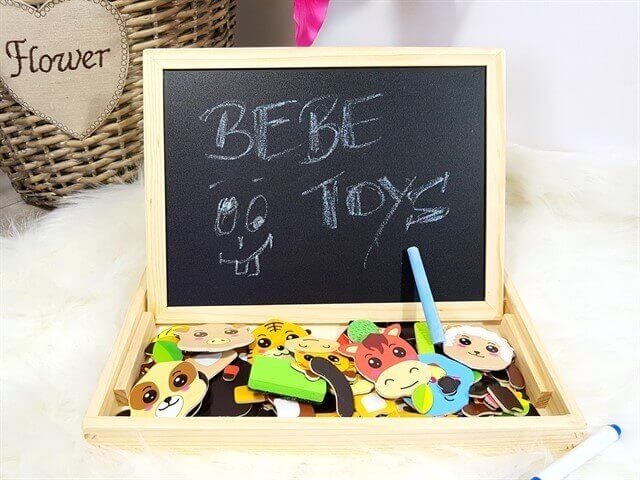 Tabla de scris din lemn 3 in 1 cu doua fete si puzzle (model 6) [2]