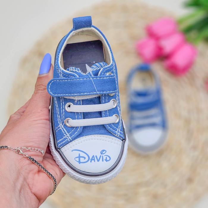 Tenisi copii cu arici, personalizati cu nume, bleu [2]