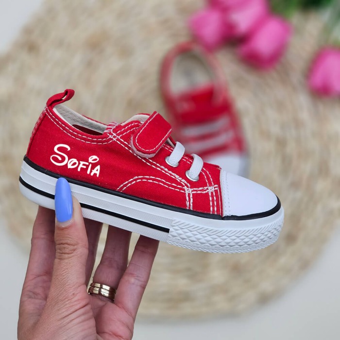 Tenisi copii cu arici, personalizati cu nume, Rosu [2]