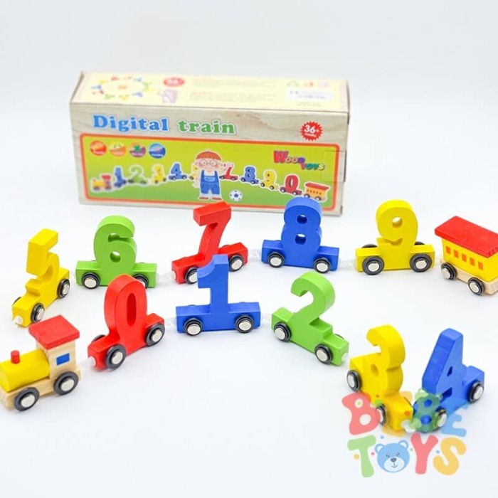 Trenulet din lemn cu cifre Digital Train [2]