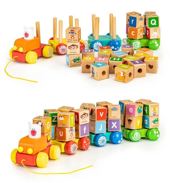 Trenulet din lemn Cuburi rotative [3]