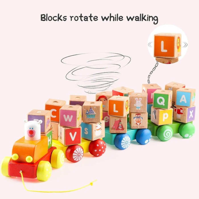 Trenulet din lemn Cuburi rotative [7]