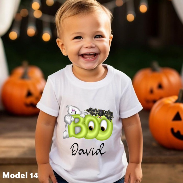Tricou copii Halloween Personalizat cu nume Model Fantoma [3]