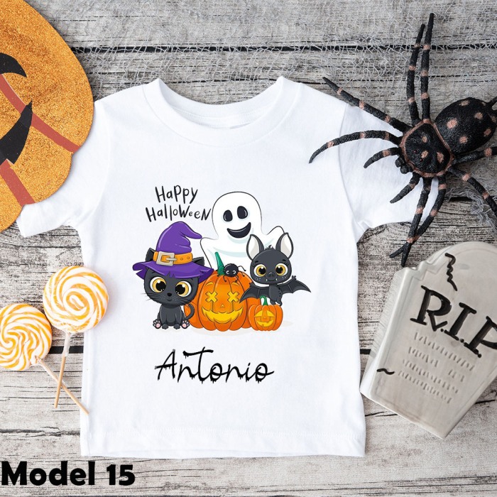 Tricou copii Halloween Personalizat cu nume Model Fantoma [6]