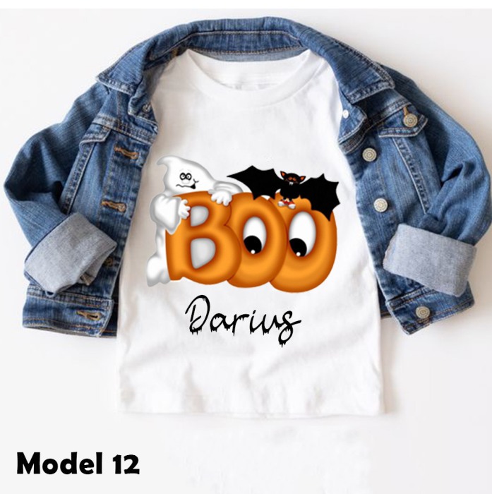 Tricou copii Halloween Personalizat cu nume Model Fantoma [5]
