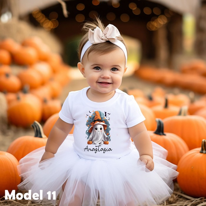 Tricou copii Halloween Personalizat cu nume Model Fantoma [2]
