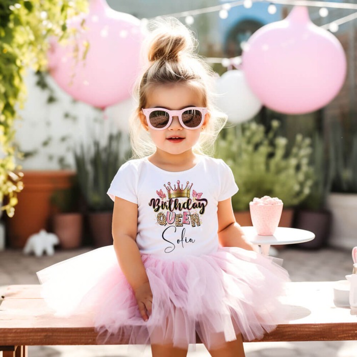 Tricou copii Personalizat cu nume Birthday Queen [2]