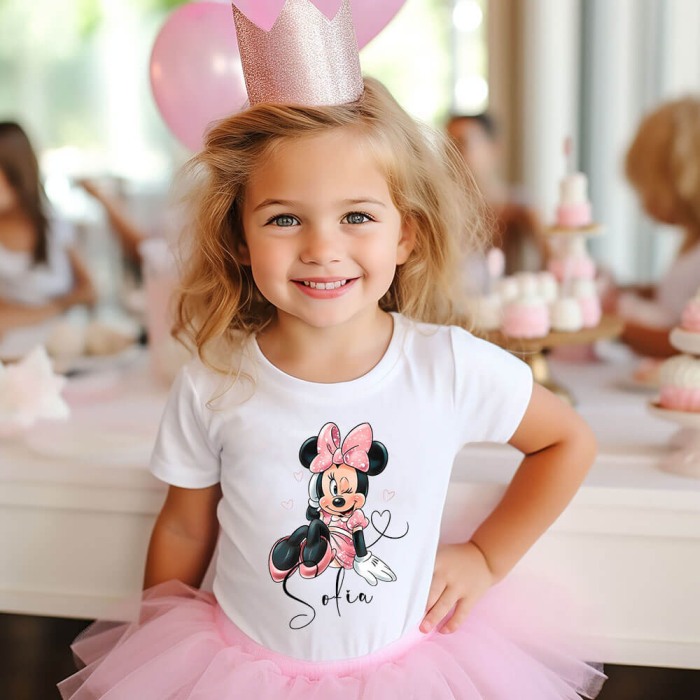 Tricou copii Personalizat cu nume Minnie Mouse [2]