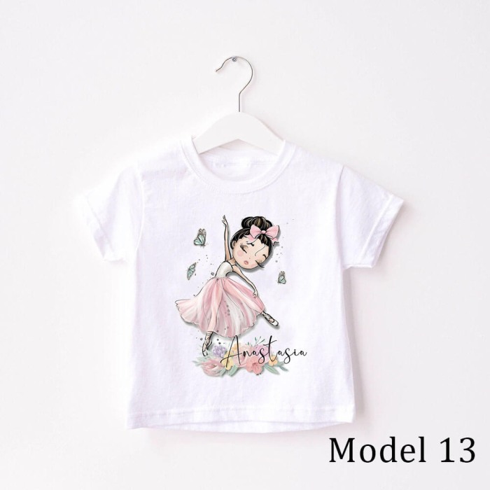 Tricou copii Personalizat cu nume Model Balerina [5]